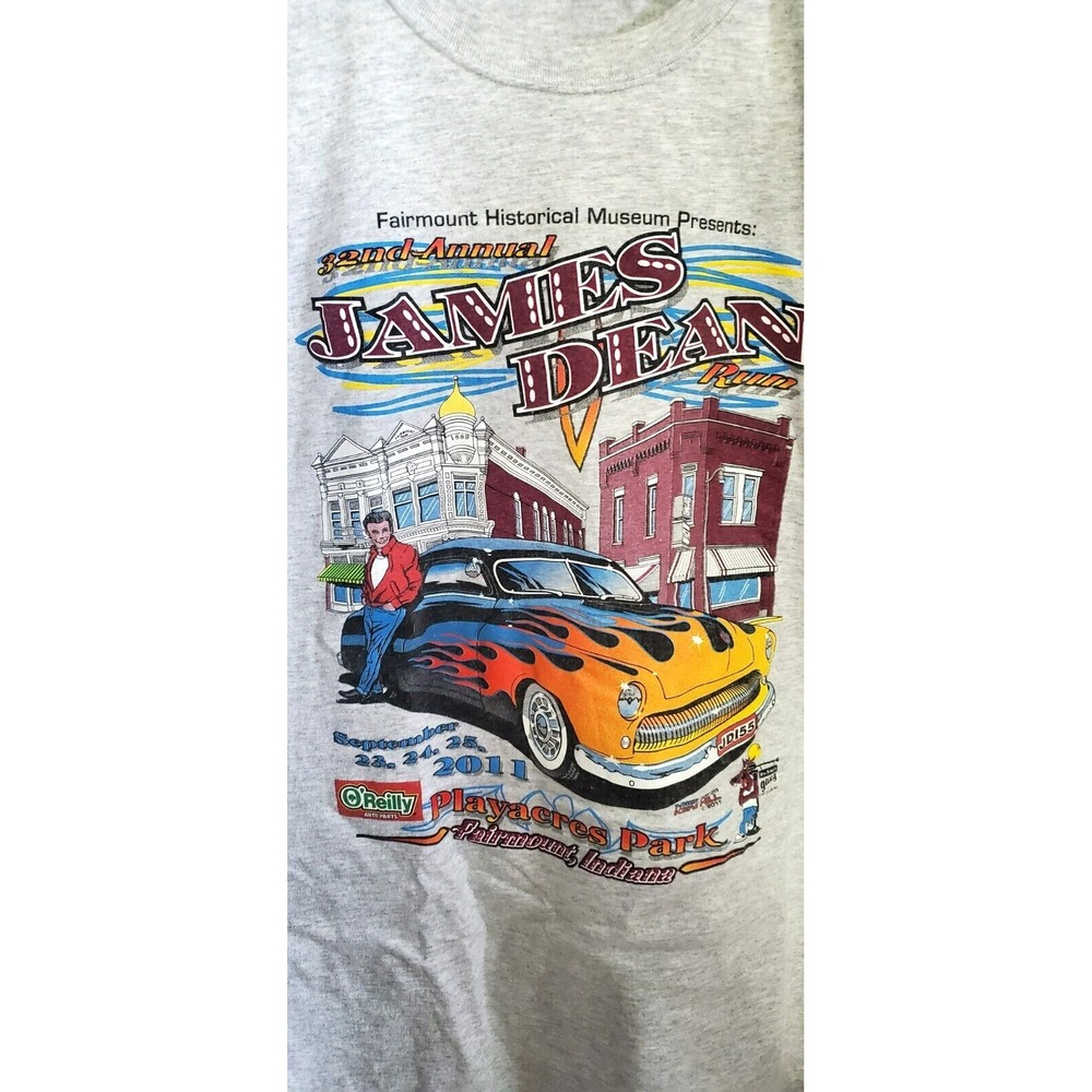 2011 James Dean TShirt Gray Annual Car Show Fairmount SIZE XL - Picture 2 of 6